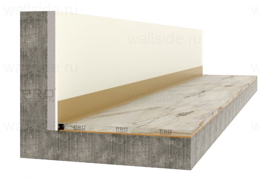 Щелевой плинтус Pro Design Mini L 601 шампань