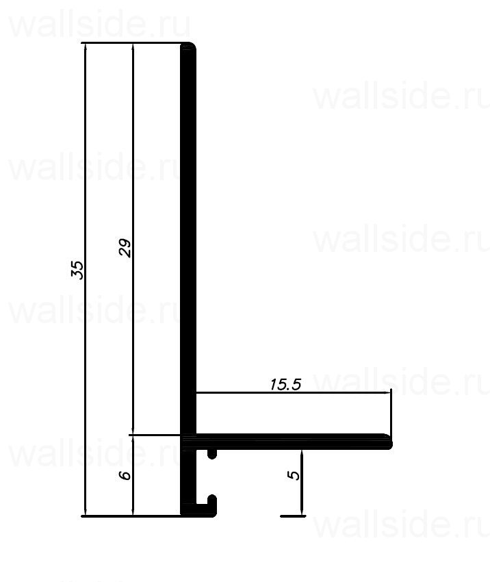 Щелевой плинтус Pro Design Mini L 601 чёрный
