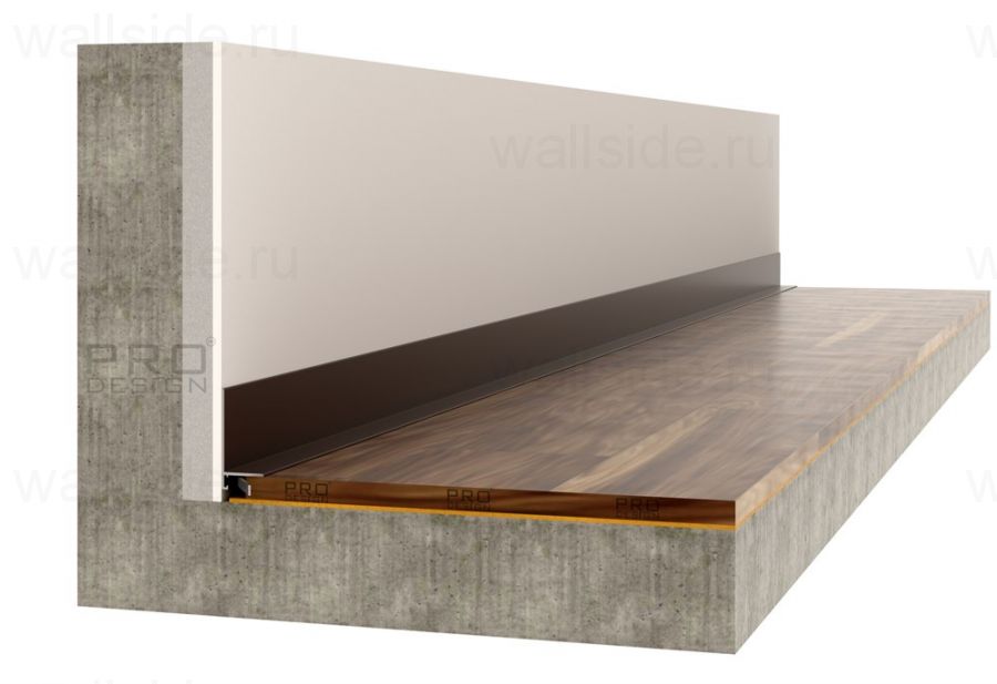 Щелевой плинтус Pro Design Mini L 601 коньяк