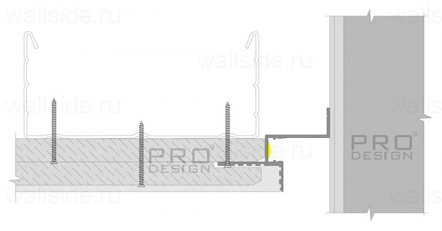 Pro Design Gipps 602 теневой потолочный профиль Белый