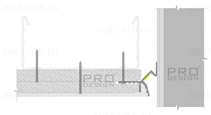 Pro Design Gipps 594 теневой потолочный профиль Белый