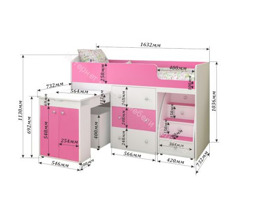Кровать Малыш 70*160 МАЛЫЙ, Белое дерево