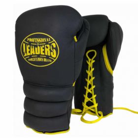 Перчатки боксерские Leaders leadSeries custom BKYL laces 14 oz LS4SL LC BK/YL