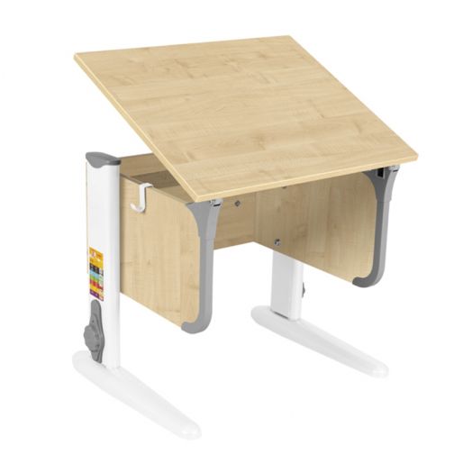 ДСУТ47-1-2 Школьная парта-трансформер одноместная (ЛДСП клен-танзай, опора Белый)