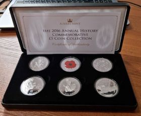 Тристан-да-Кунья Набор 6 монет 5 фунтов "Ежигодная история" 2016 год Proof