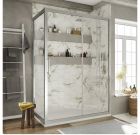 Душевой уголок STWORKI Эстерсунд 110x90 см профиль хром матовый, прозрачное стекло, прямоугольное