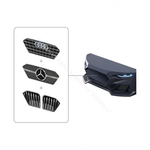 Кровать-машинка Romack Dynamic ламели+Подсветка фар Чёрная