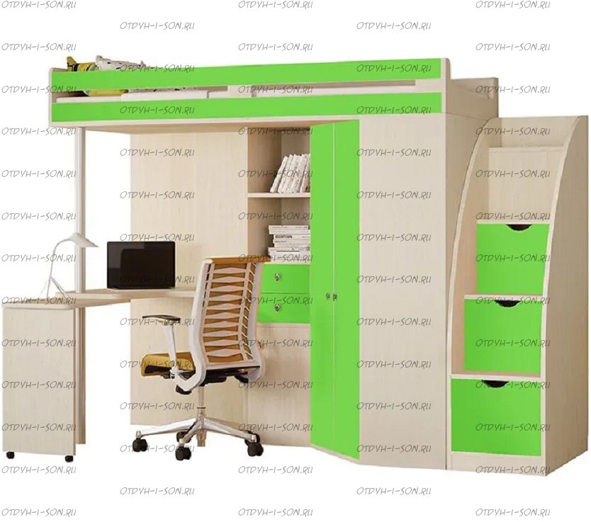 Кровать-чердак М-85 Астра + лестница-комод