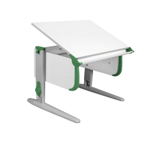 ДСУТ24-2-1 Растущая парта одноместная (ЛДСП белый, опора серый)