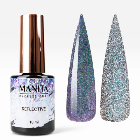 Гель лак MANITA PROFESSIONAL "MULTICHROME REFLECTIVE" светоотражающий с хлопьями юки №04 (10 мл)