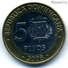 Доминикана 5 песо 2008 немагнит