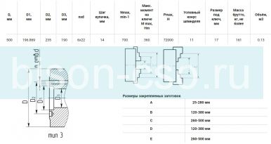 Патрон токарный 3-500.67.24 Ф500 (7100-0067) БелТАПАЗ (Гродно Беларусь)
