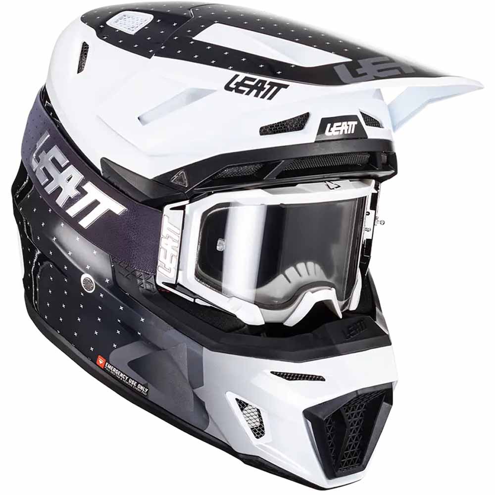 Leatt Kit Moto 8.5 Composite Black/White шлем + очки Leatt Velocity 5.5 (2024)