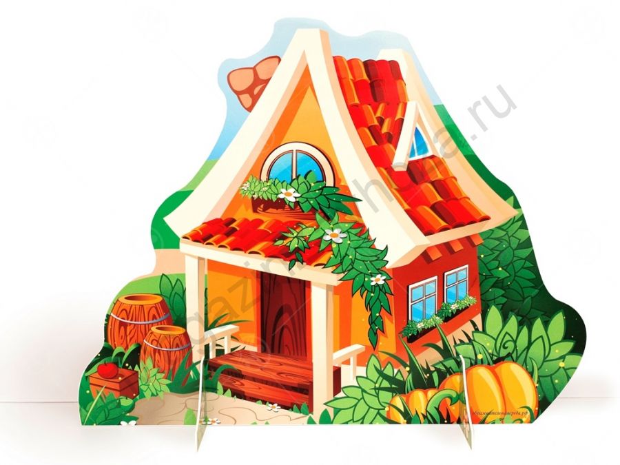 Театральная декорация "Домик с черепичной крышей" (лето-зима)