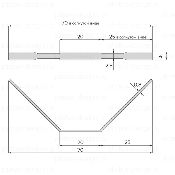 Микроплинтус ФЕСО 11 мм Чёрно-серый RAL 7021