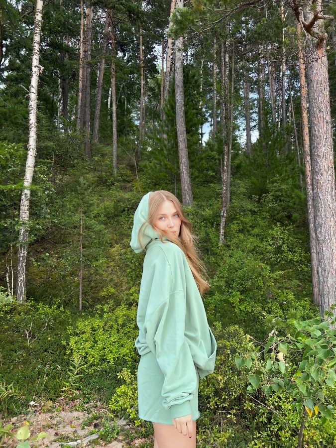 Худи оверсайз полынь