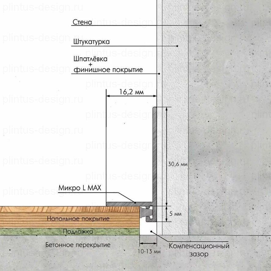 Микроплинтус L Max Laconistiq светлое золото