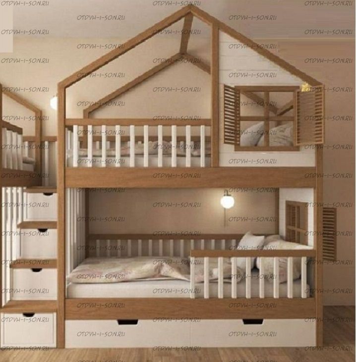 Кровать двухъярусная, Кровать-домик Roof №5