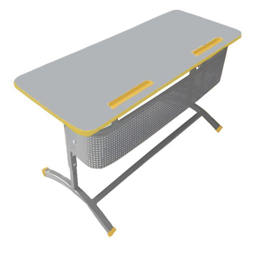 ЛСОШ-18 Стол ученический 2-местный регулируемый по высоте и наклону столешницы (ЛДСП Серый)