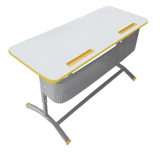 ЛСОШ-18 Стол ученический 2-местный регулируемый по высоте и наклону столешницы (ЛДСП Белый)