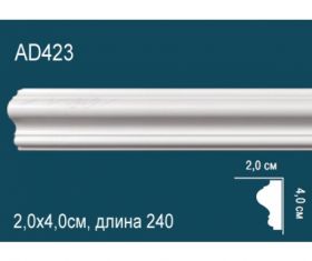 Молдинг Гладкий Perfect AD423 Д240xШ2.0xВ4.0 см / Перфект.