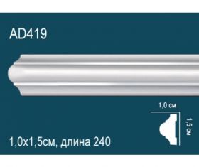 Молдинг Гладкий Perfect AD419 Д244xШ1.0xВ1.5 см / Перфект.
