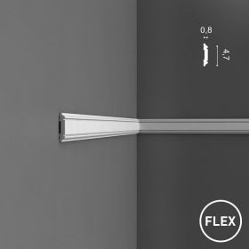 Молдинг Гибкий Orac Decor PX144F Д200хШ0.8хВ4.7 см Лепнина из Полиуретана / Орак Декор.