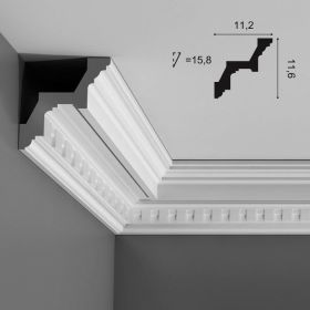 Карниз с Орнаментом Orac Decor С211 Д200xШ11.2xВ11.6 см Лепнина из Полиуретана / Орак Декор.