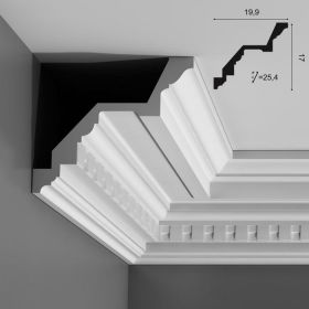 Карниз с Орнаментом Orac Decor С422 Д200xШ19.4xВ16.4 см Лепнина из Полиуретана / Орак Декор.
