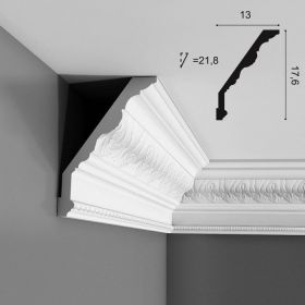 Карниз с Орнаментом Orac Decor С219 Д200xШ13xВ17.6 см Лепнина из Полиуретана / Орак Декор.