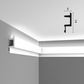 Карниз для Скрытого Освещения Orac Decor C383 Д200xШ5xВ14 см Лепнина из Полиуретана / Орак Декор.