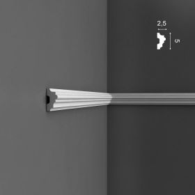 Молдинг Гладкий Orac Decor P9040 Д200хШ5хТ2.5 см Лепнина из Полиуретана / Орак Декор.