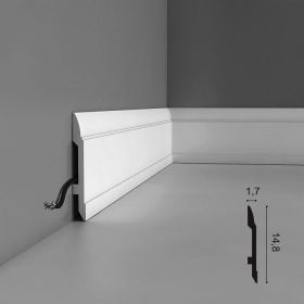 Плинтус Orac Decor SX104 Д200xШ1.7xВ14.8 см Лепнина из Дюрополимера / Орак Декор.