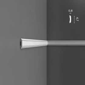 Молдинг Гладкий Orac Decor PX144 Д200хШ0.8хВ4.7 см Лепнина из Дюрополимера / Орак Декор.