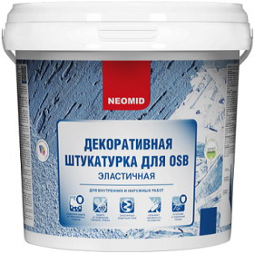 Декоративная Штукатурка для OSB Короед Neomid 6кг Морская Волна Эластичная для Внутренних и Наружных Работ / Неомид Фактурная.