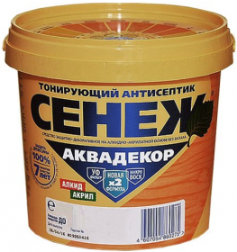 Антисептик Тонирующий Сенеж Аквадекор 2.5кг Черешня для Наружных и Внутренних Работ.