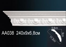 Карниз Потолочный Perfect AA038F Гибкий Д240xШ6.8xВ9 см /Перфект.