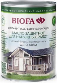 Масло Защитное Biofa 2043М 2.5л 4338 Кимберли Матовый для Наружных Работ с Антисептиком / Биофа 2043М.
