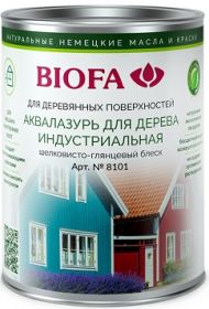 Аквалазурь для Дерева, Индустриальная Biofa 8101 0.375л 8101 Шелковисто-Глянцевый Блеск / Биофа 8101.