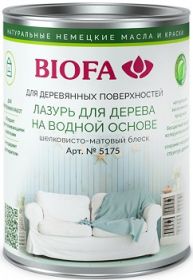 Лазурь для Дерева на Водной Основе Biofa 5175 0.4л 5120 Горячий Песок, Шелковисто-Матовый Блеск / Биофа 5175.