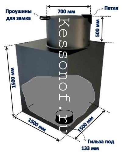 Кессон для скважины квадратный 4мм - 1500мм х 1500мм х 2000мм