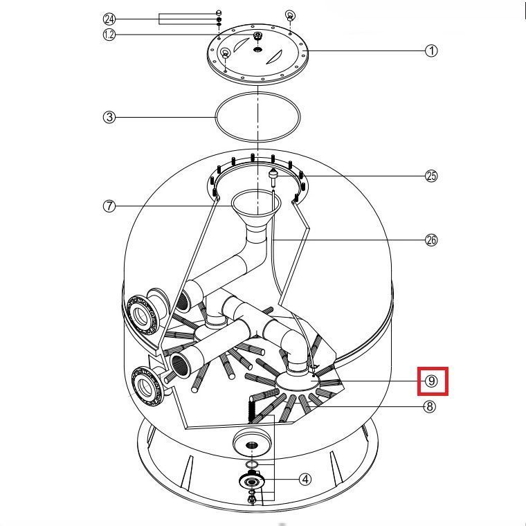 Коллектор фильтра Kripsol D 90-110 (RCFI0009.01R)