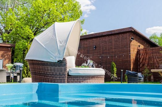 Диван-трансформер Violetta (шезлонг-трансформер) с подушками ротанг искусственный, Коричневый