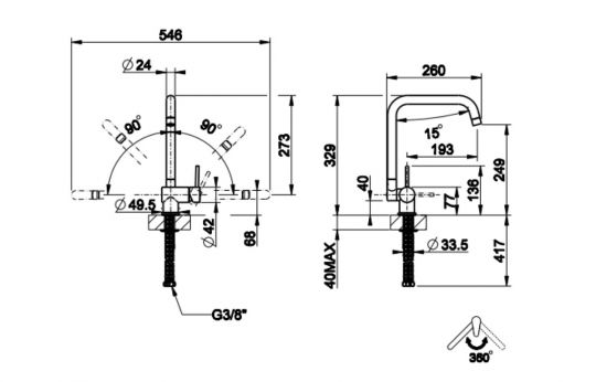 Кухонный смеситель  Gessi Oxygene 50311 ФОТО