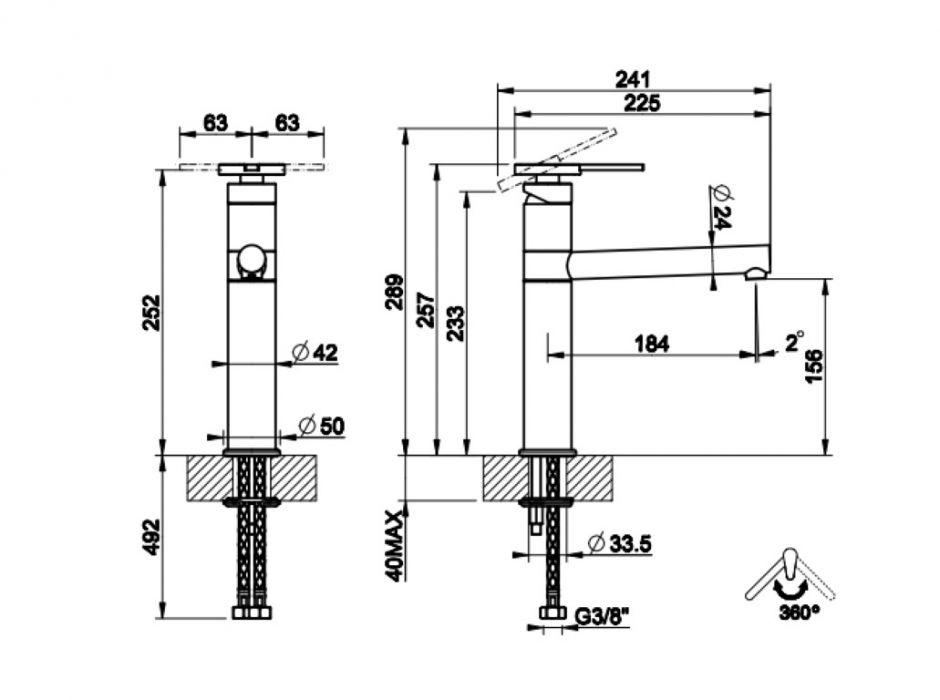 Смеситель для кухонной мойки Gessi Officine V 60207 ФОТО