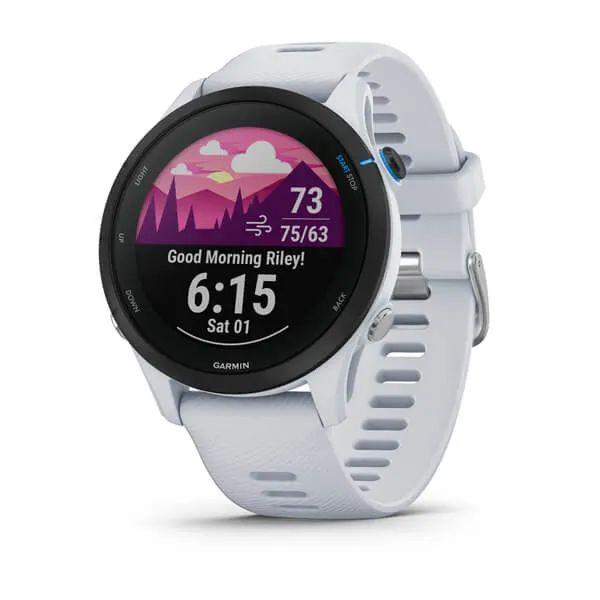 Умные часы Garmin Forerunner 255 Music с белым ремешком