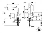 Кухонный смеситель Gessi Neutron 17155/17169 схема 2