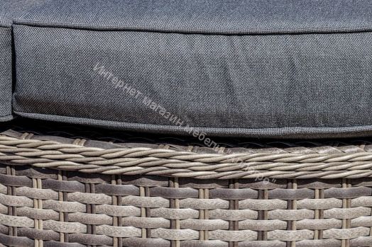 Диван-трансформер Violetta (шезлонг-трансформер) с подушками ротанг искусственный, Серый