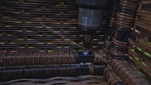 Комплект ZORRO (диваны + пуфы + стол со стеклом) с подушками, ротанг искусственный, Серый