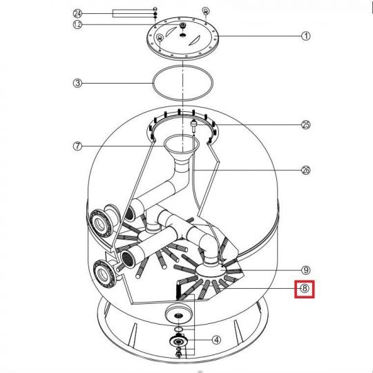 Дюзa для фильтра AK Kripsol/VASO D 800 RCFI0008.02R